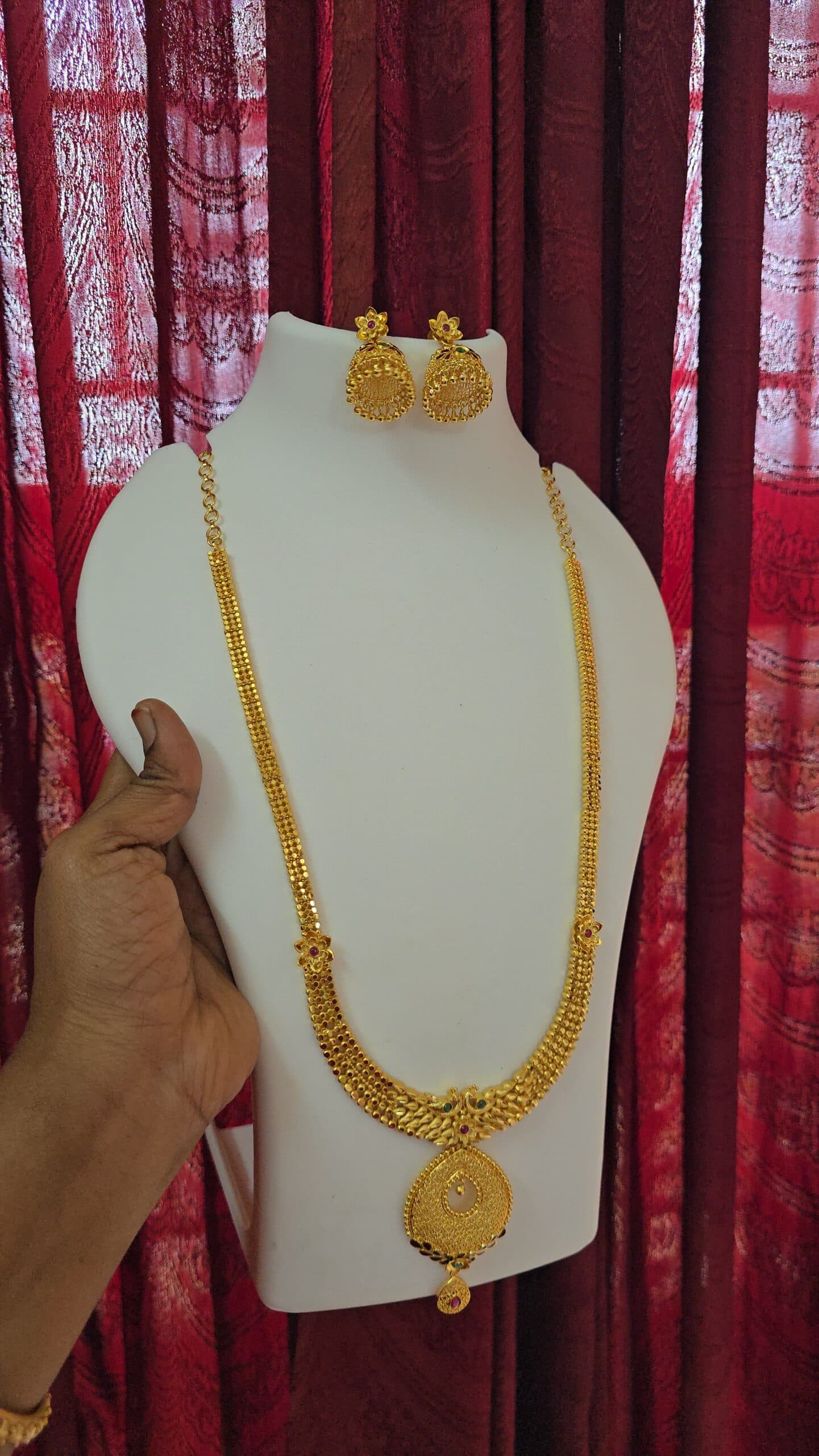 Premium foaming wedding haram with jhumka