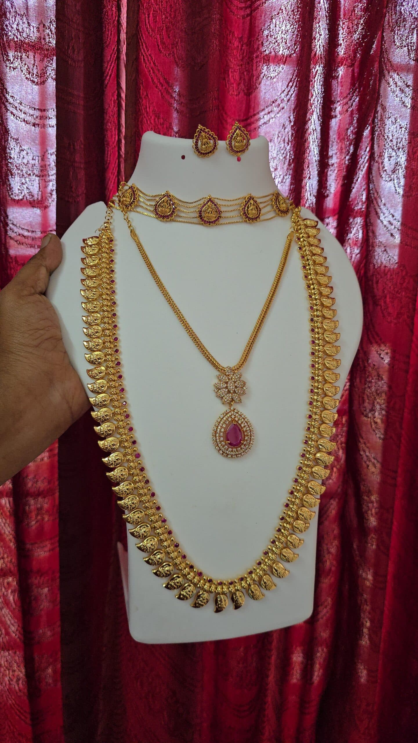 Premium quality foaming AD stone lakshmi wedding combo