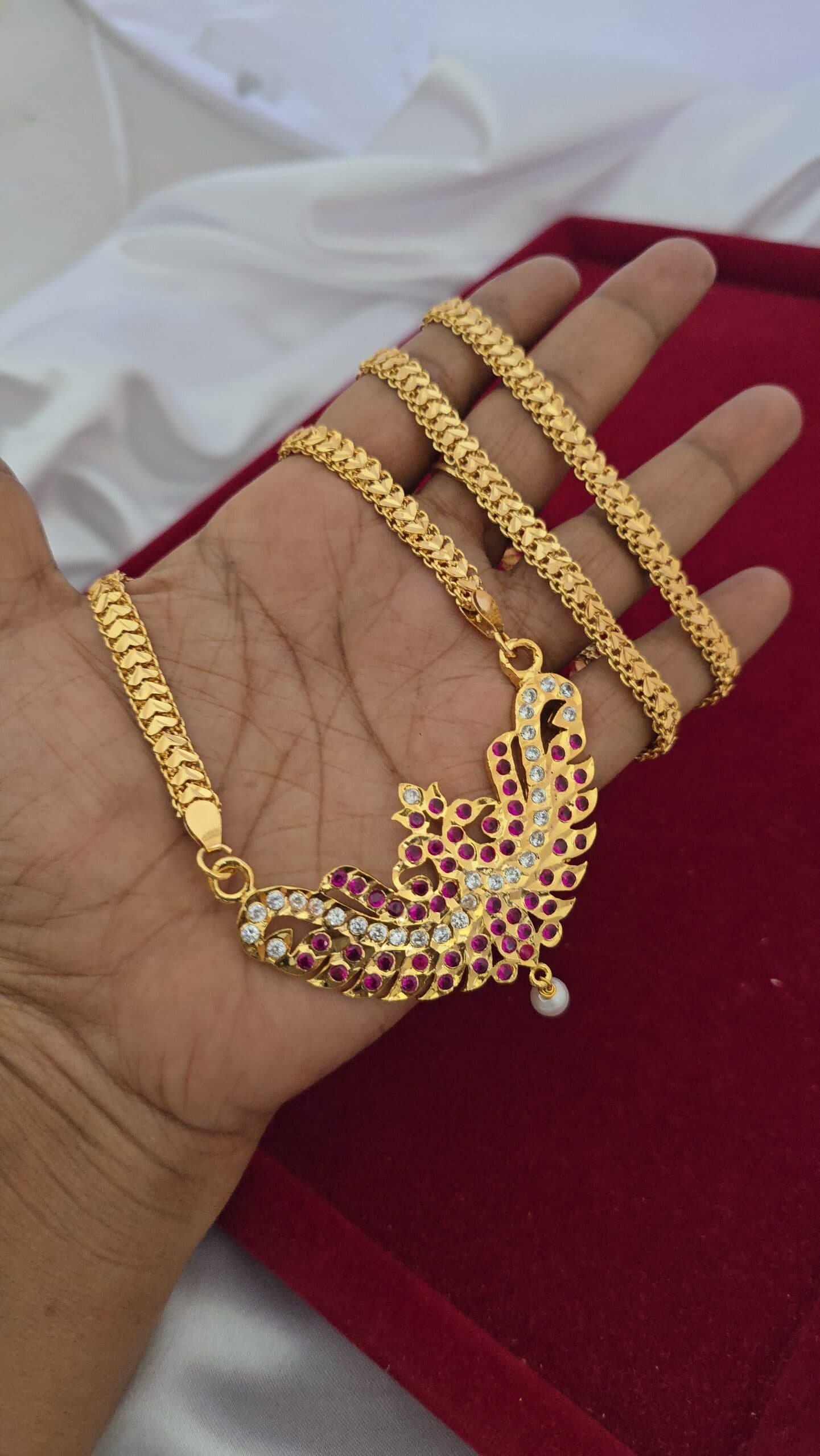 Premium impon AD stone peacock dollar chain