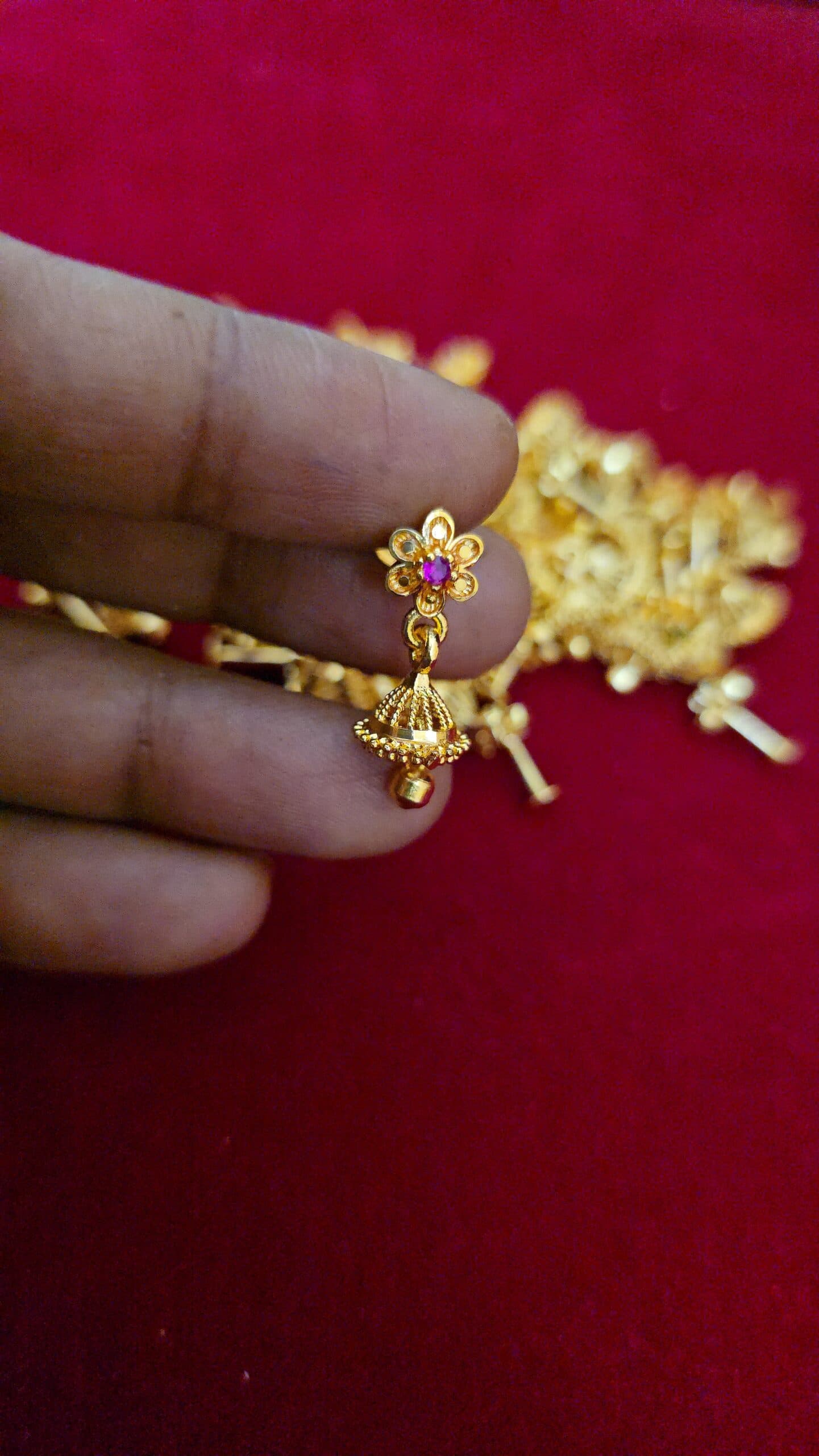 Premium foaming ruby jhumka