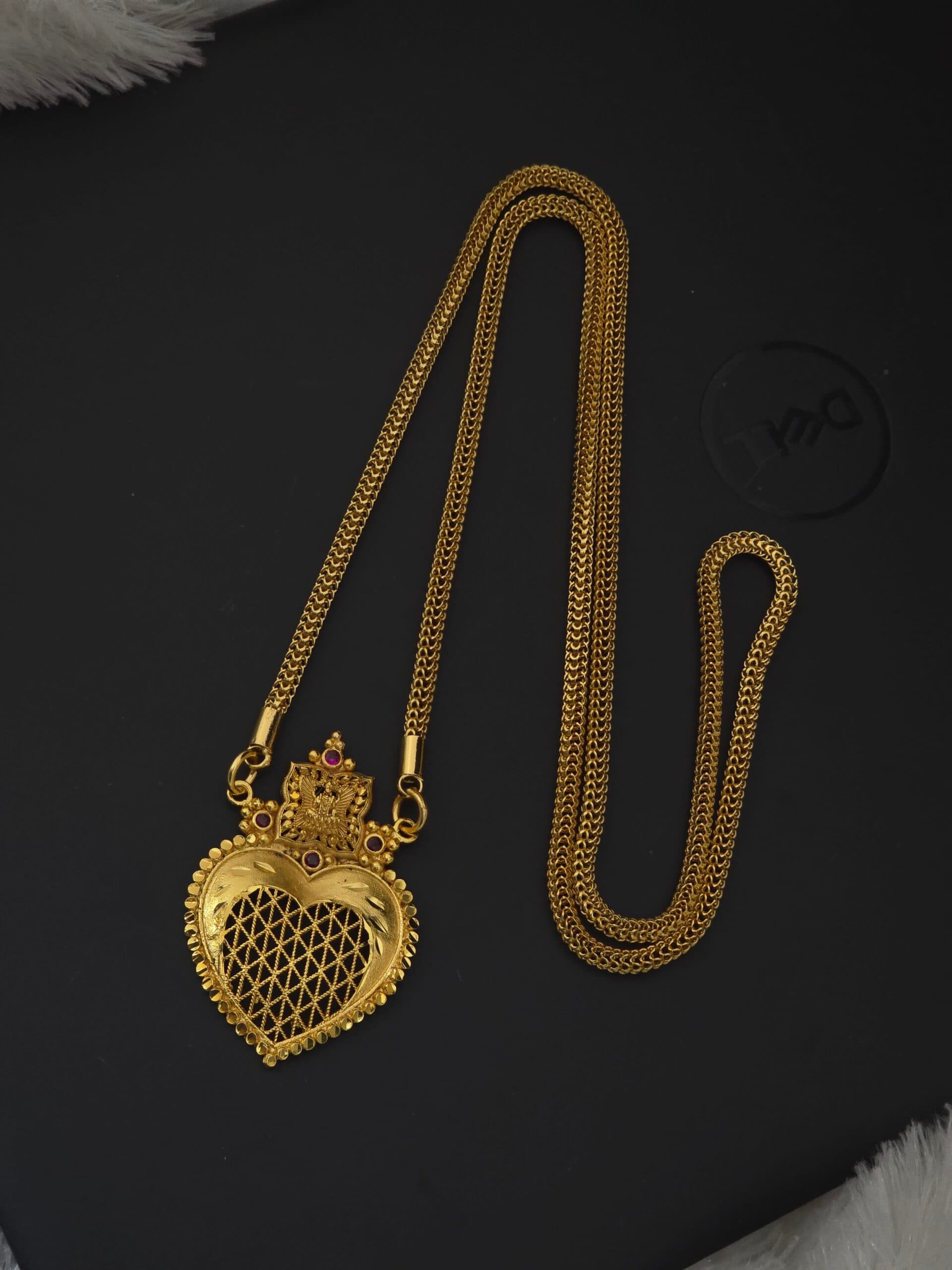 Premium foaming ad stone lakshmi heart 32 inch dollar chain