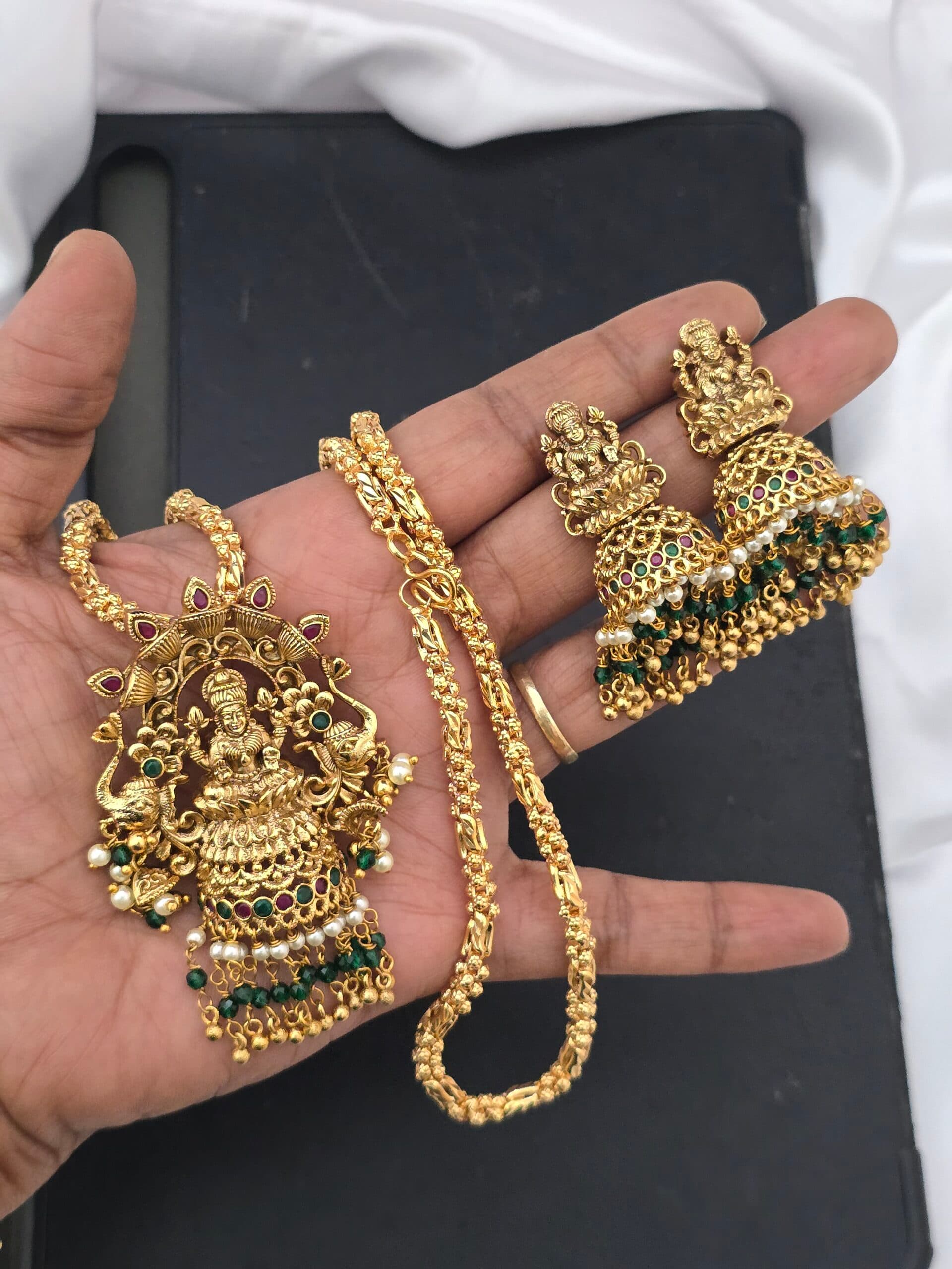 Premium MAT 28inch lakshmi dollar chain with jhumka