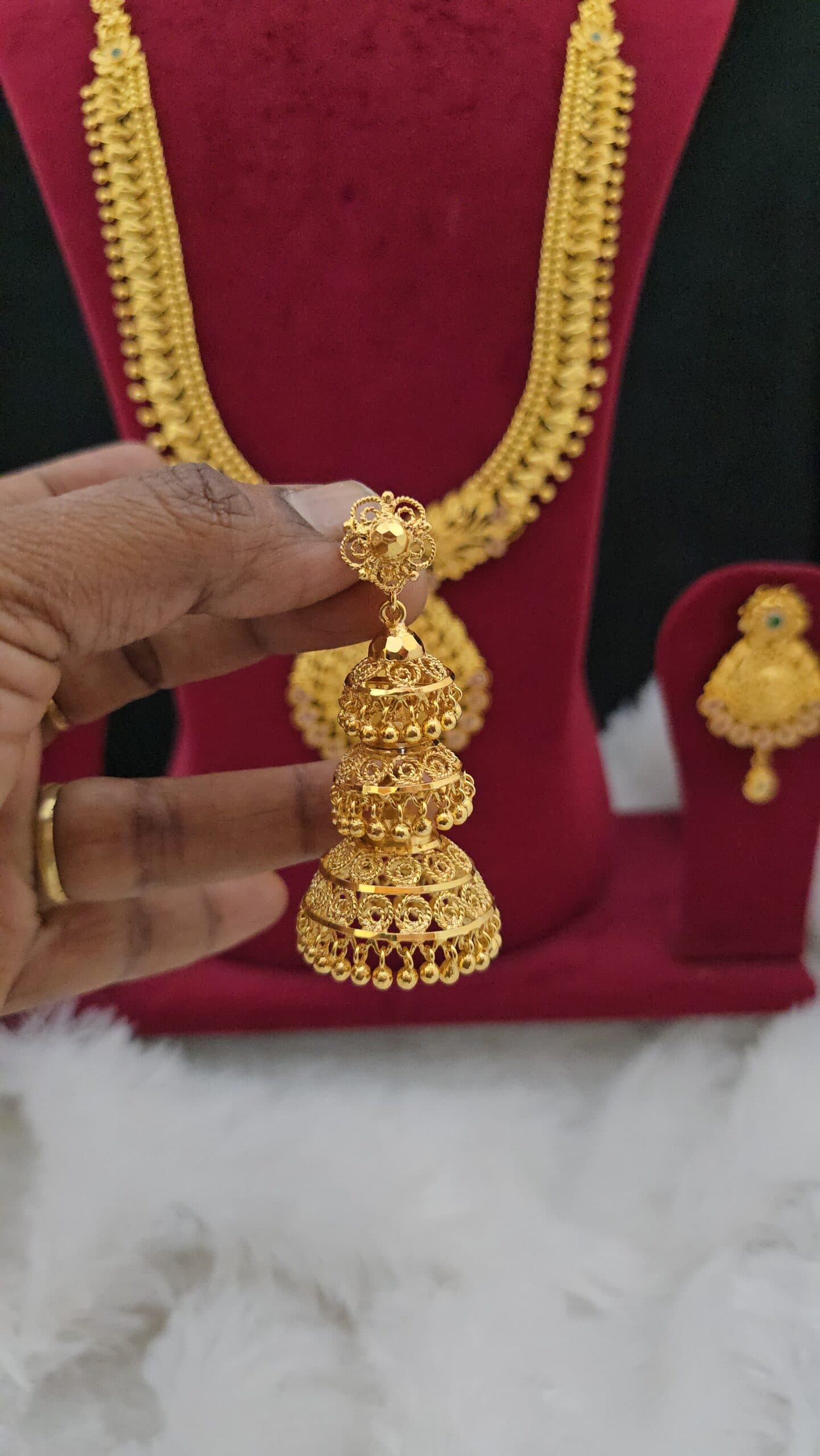 Premium foaming 3 line step jhumka