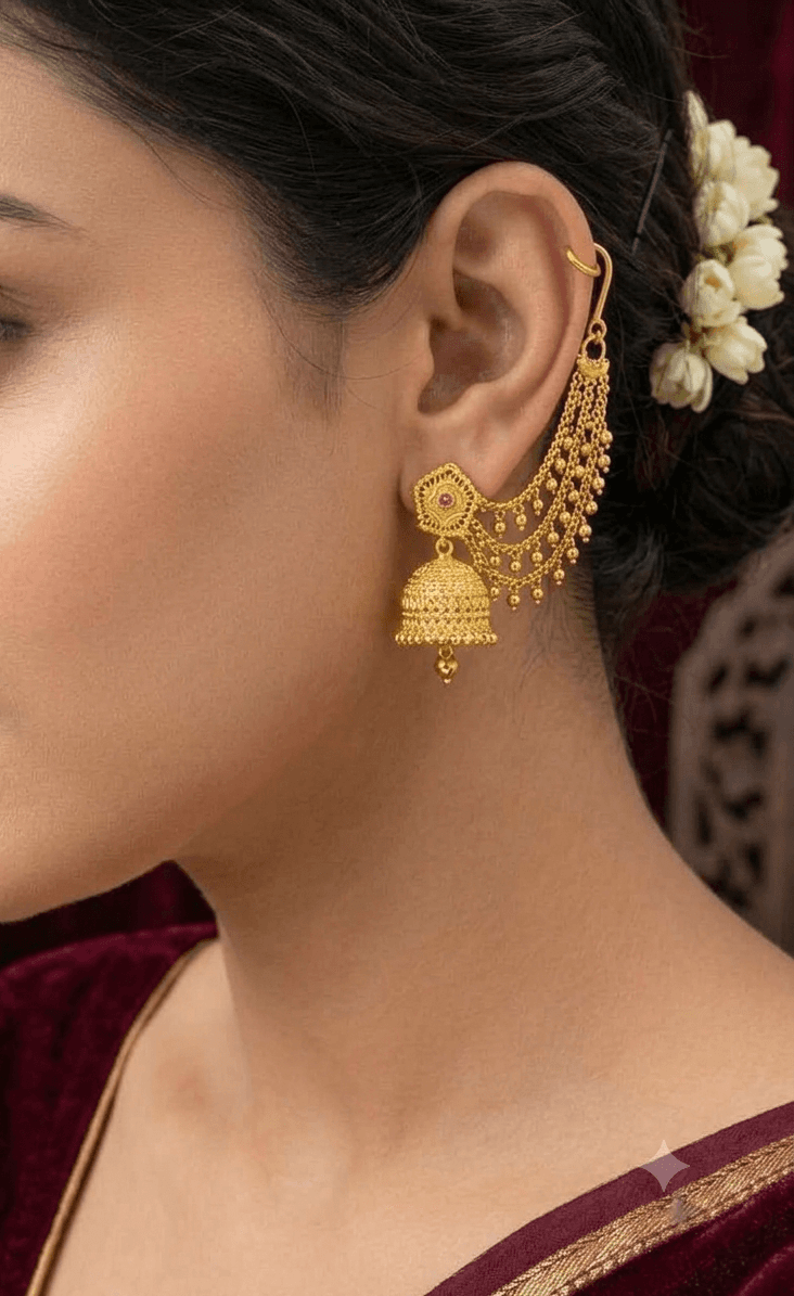 Premium foaming ad stone  jhumka with mattal