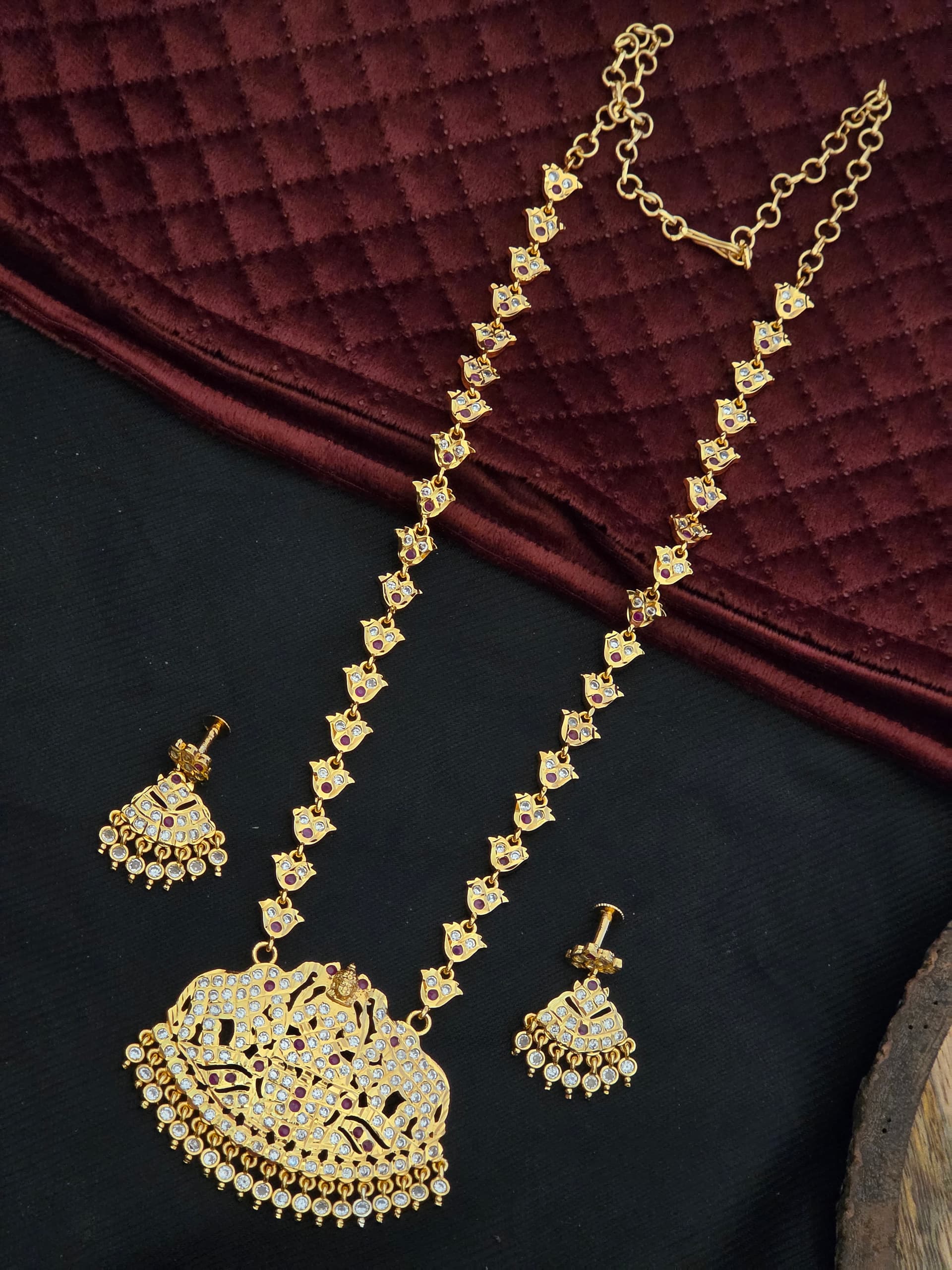 Premium Impon Lakshmi Haram With Stud