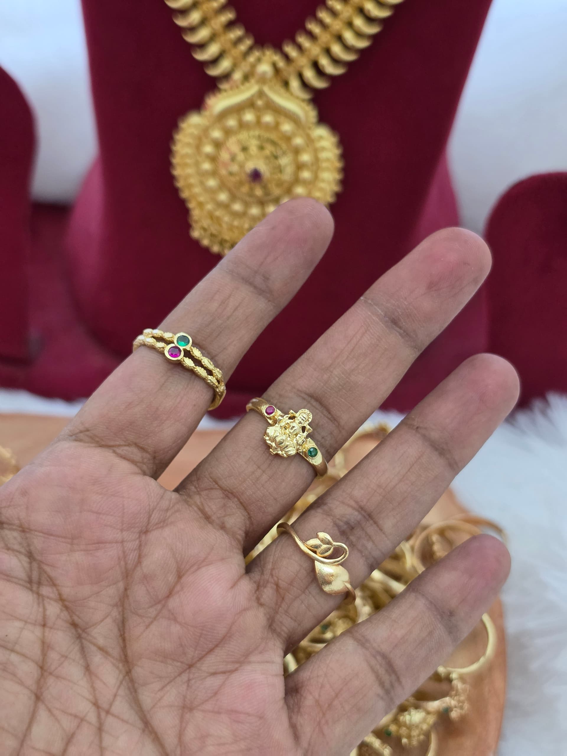 Premium Impon Ad Stone Ring Combo