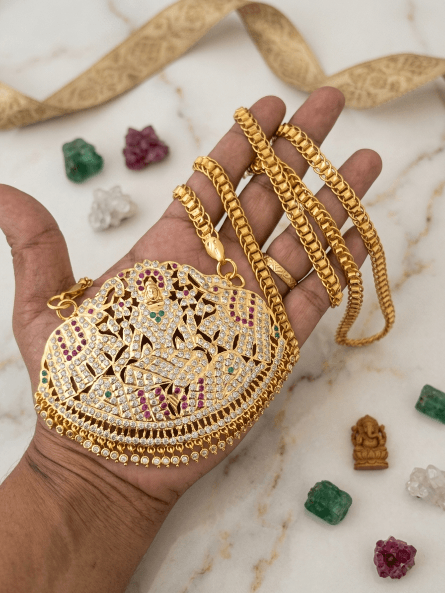 Premium  impon 32 inch  lakshmi dollar chain