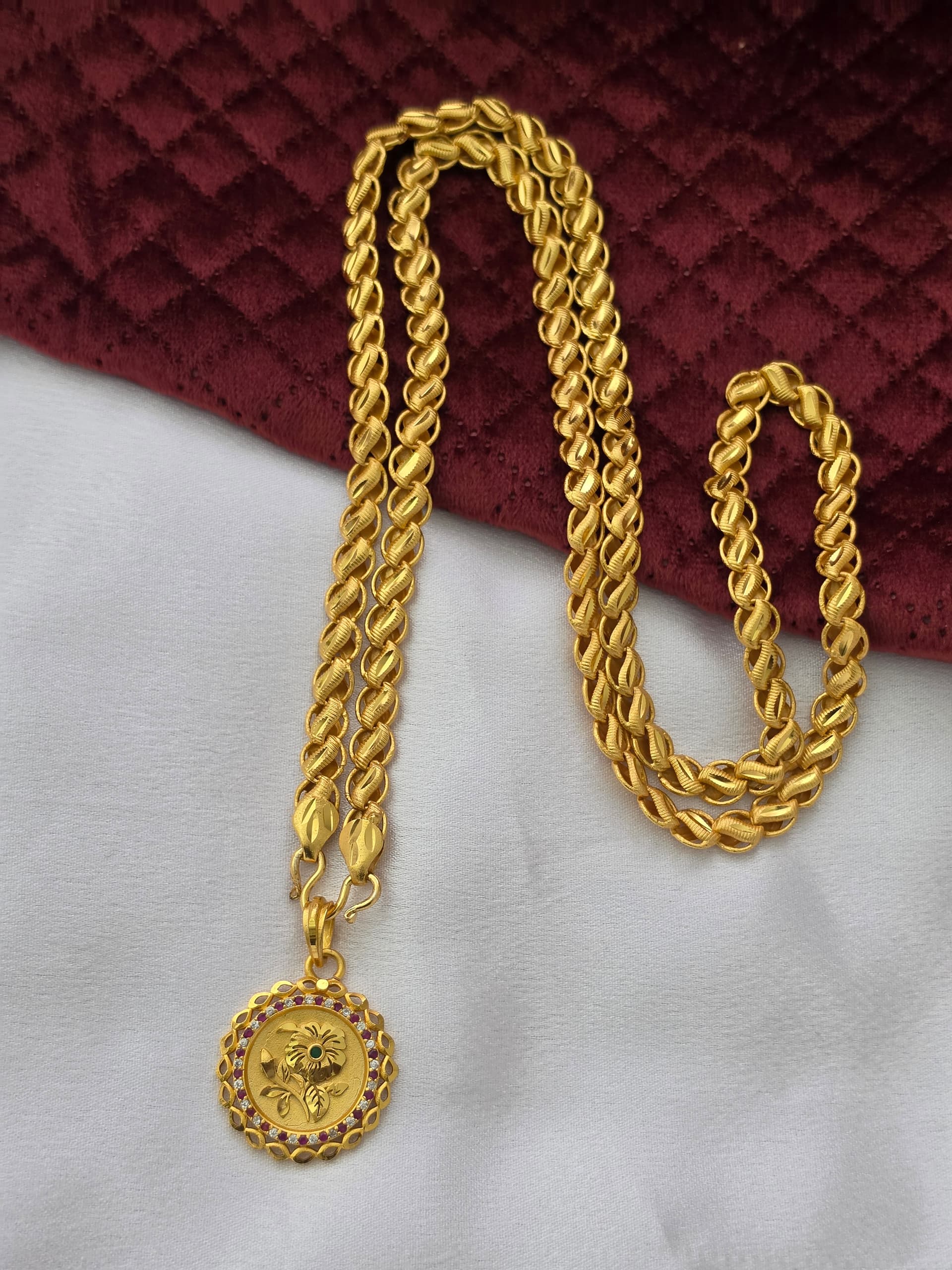 premium foaming 30 inch flower ad stone dollar chain 