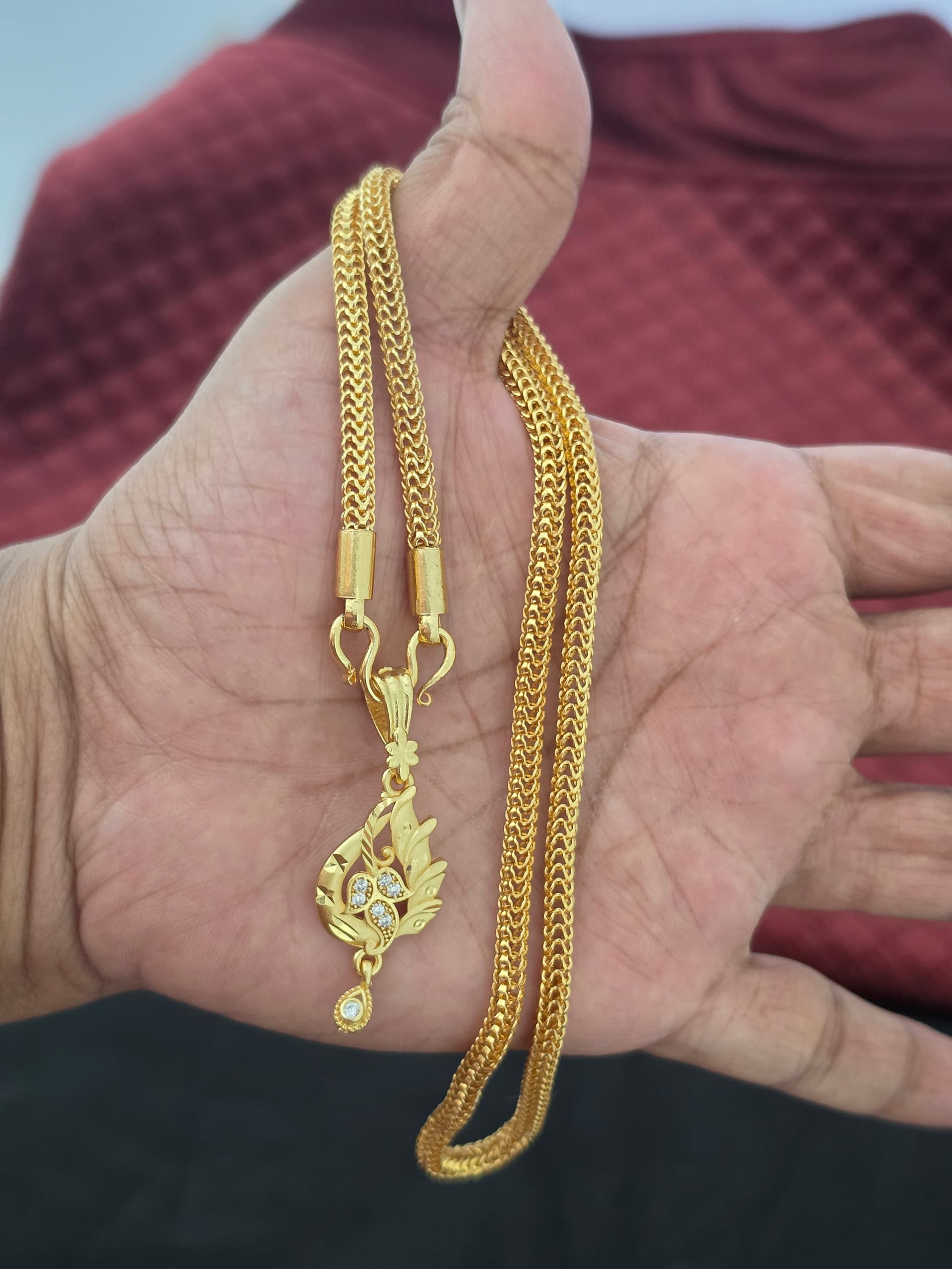 Premium foaming 18 inch ad stone leaf dollar chain 
