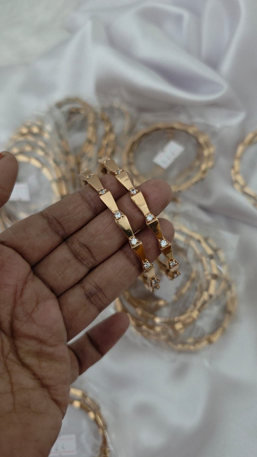 Premium impon white stone bangle