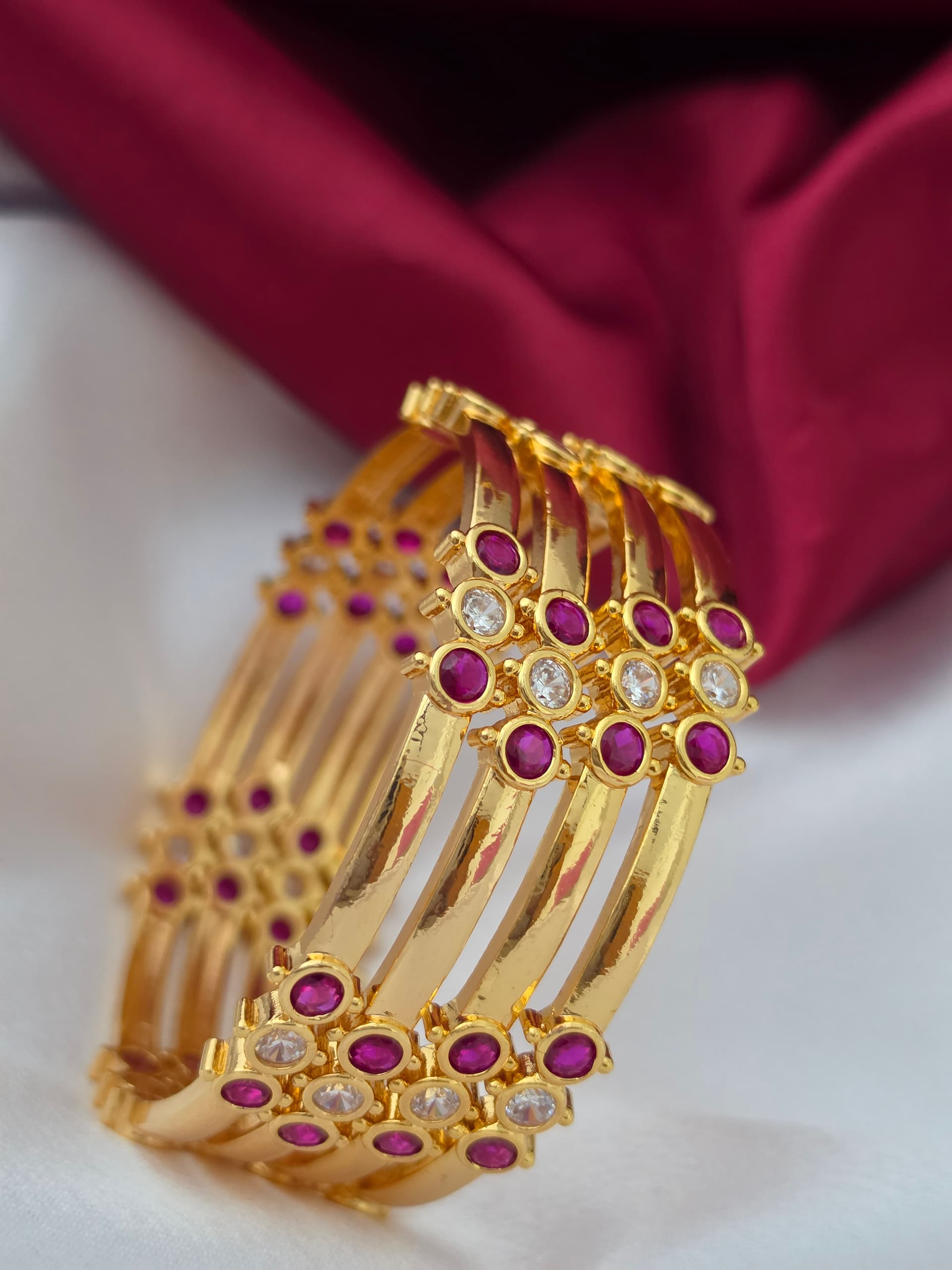 Premium micro ad stone bangle 1 pair