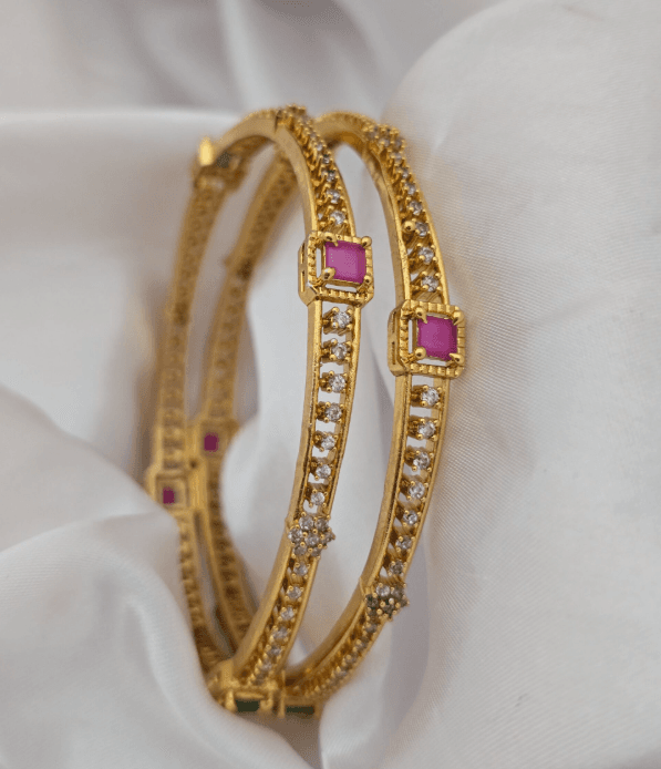 Premium mat AD stone  bangle