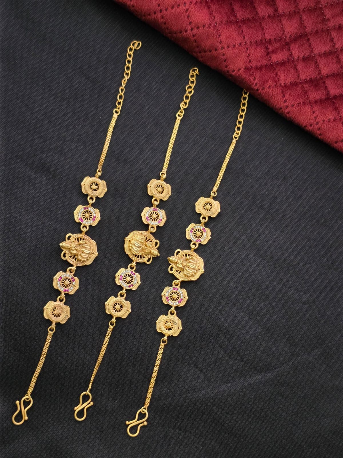 Premium impon ad stone lakshmi bracelet