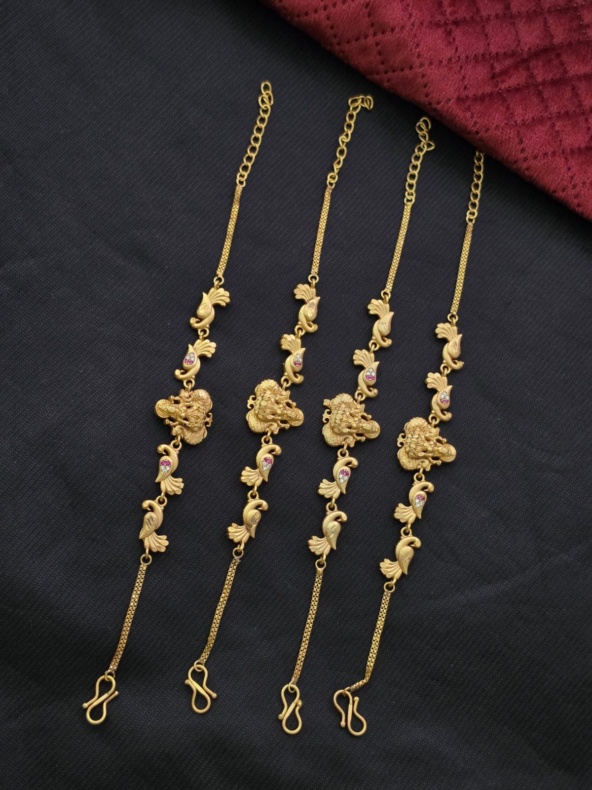 Premium impon ad stone lakshmi peacock bracelet