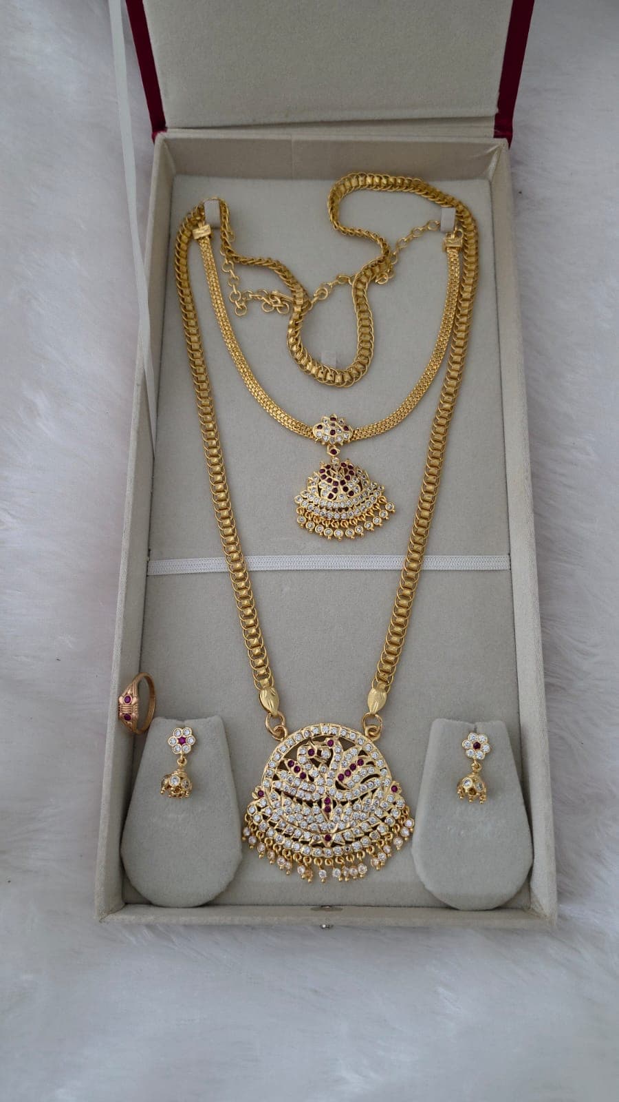 Premium impon combo with dollar chain, attigai, jhumka and ring