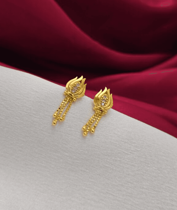 Premium foaming ad stone lotus chain drops earing