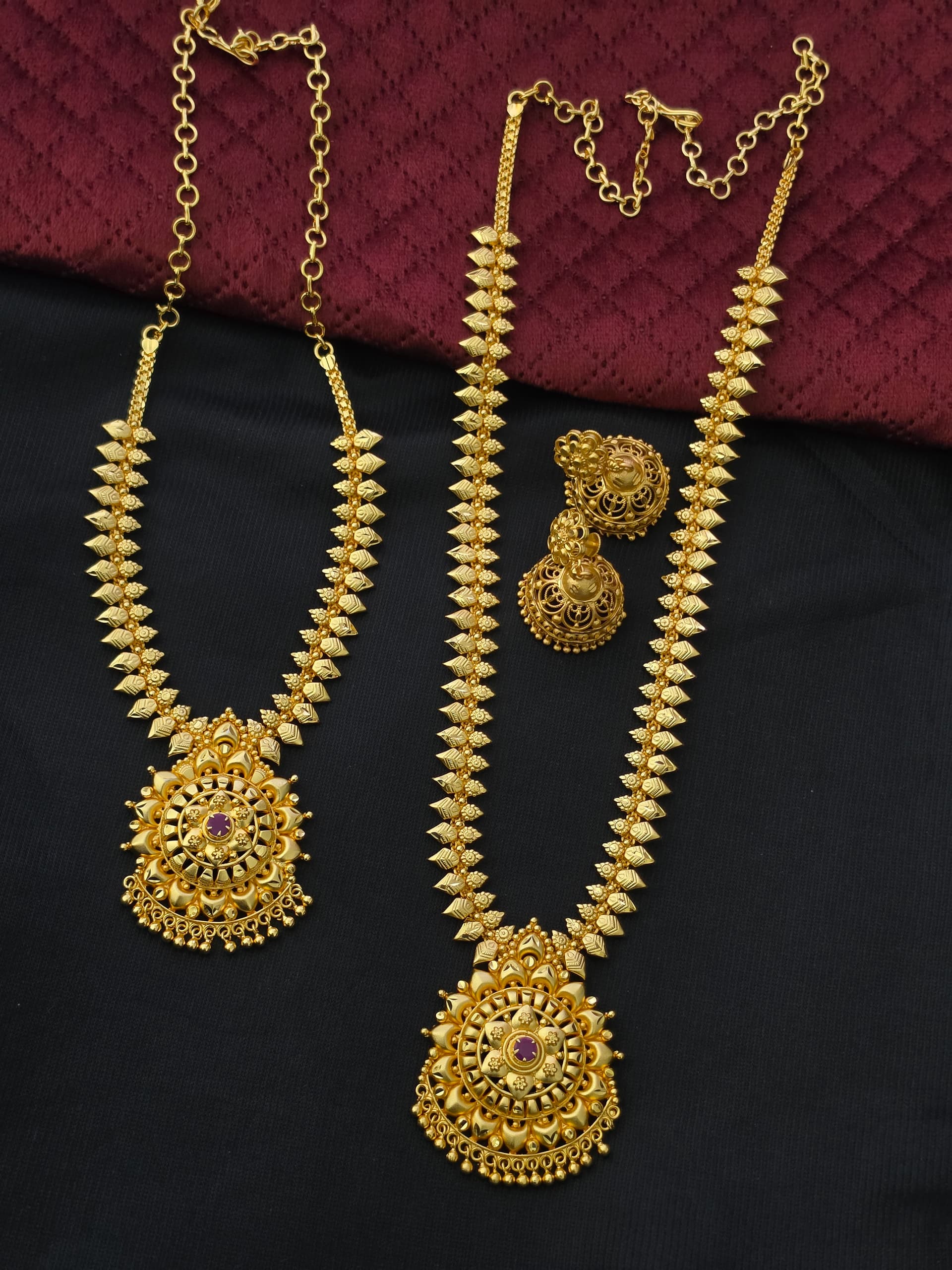 Premium foaming ad stone combo mid haram, long haram and jhumka