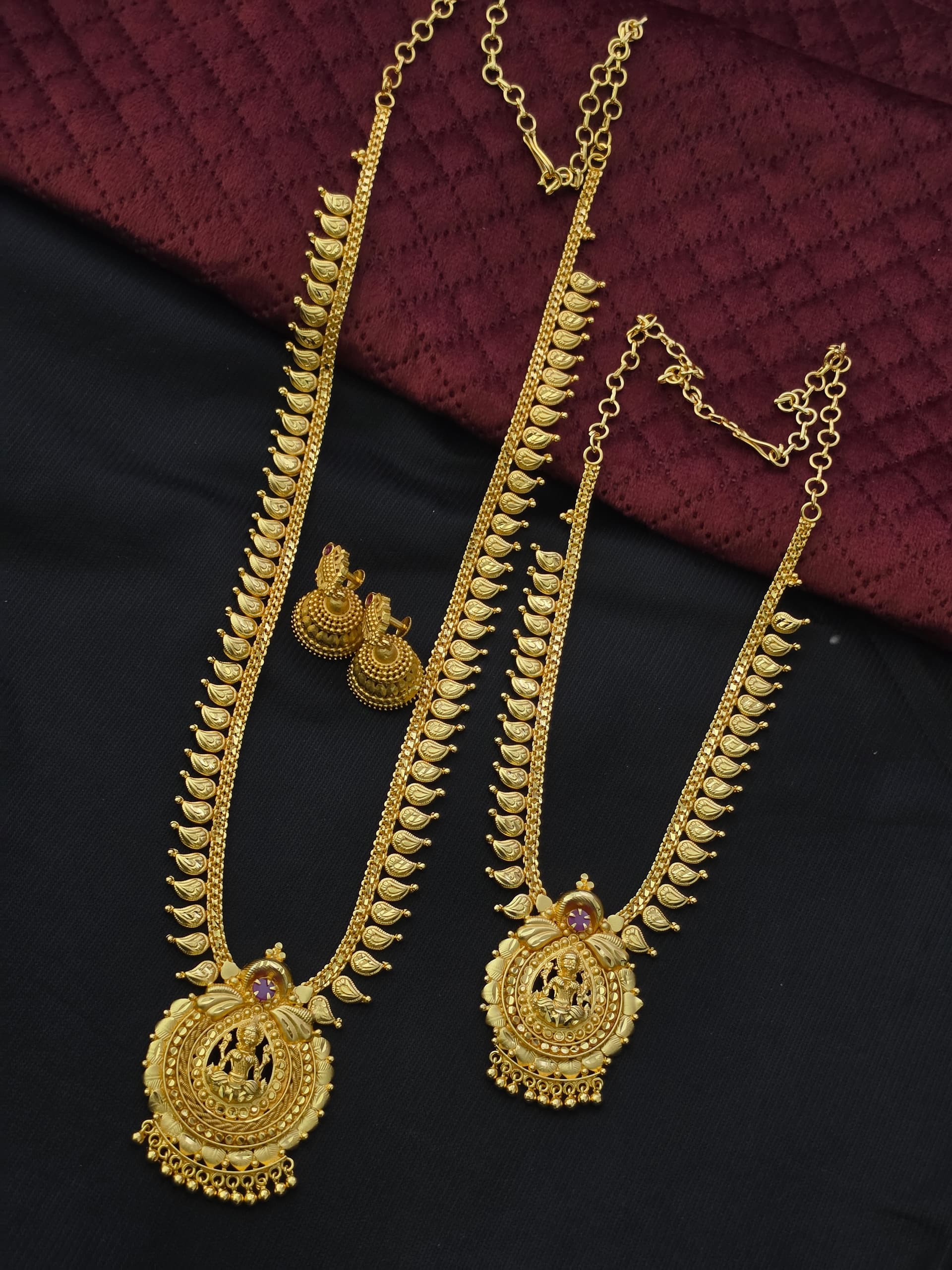 Premium foaming lakshmi combo mid haram, long haram and jhumka
