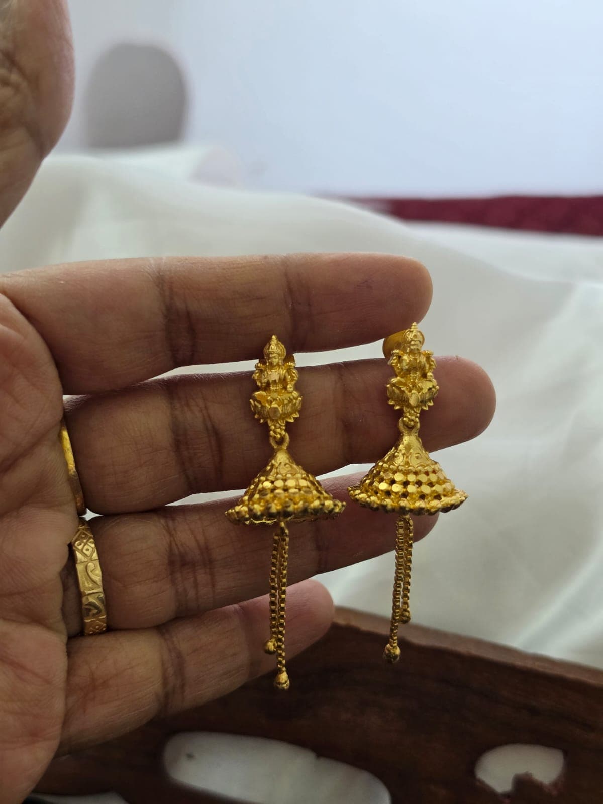 Premium foaming lakshmi chain drops jhumka 