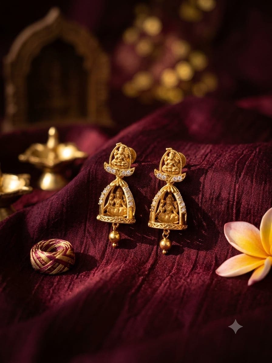 Premium foaming ad  stone  lakshmi drops jhumka