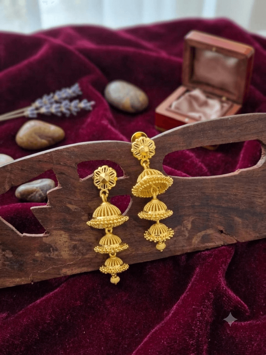 Premium foaming foaming flower step jhumka