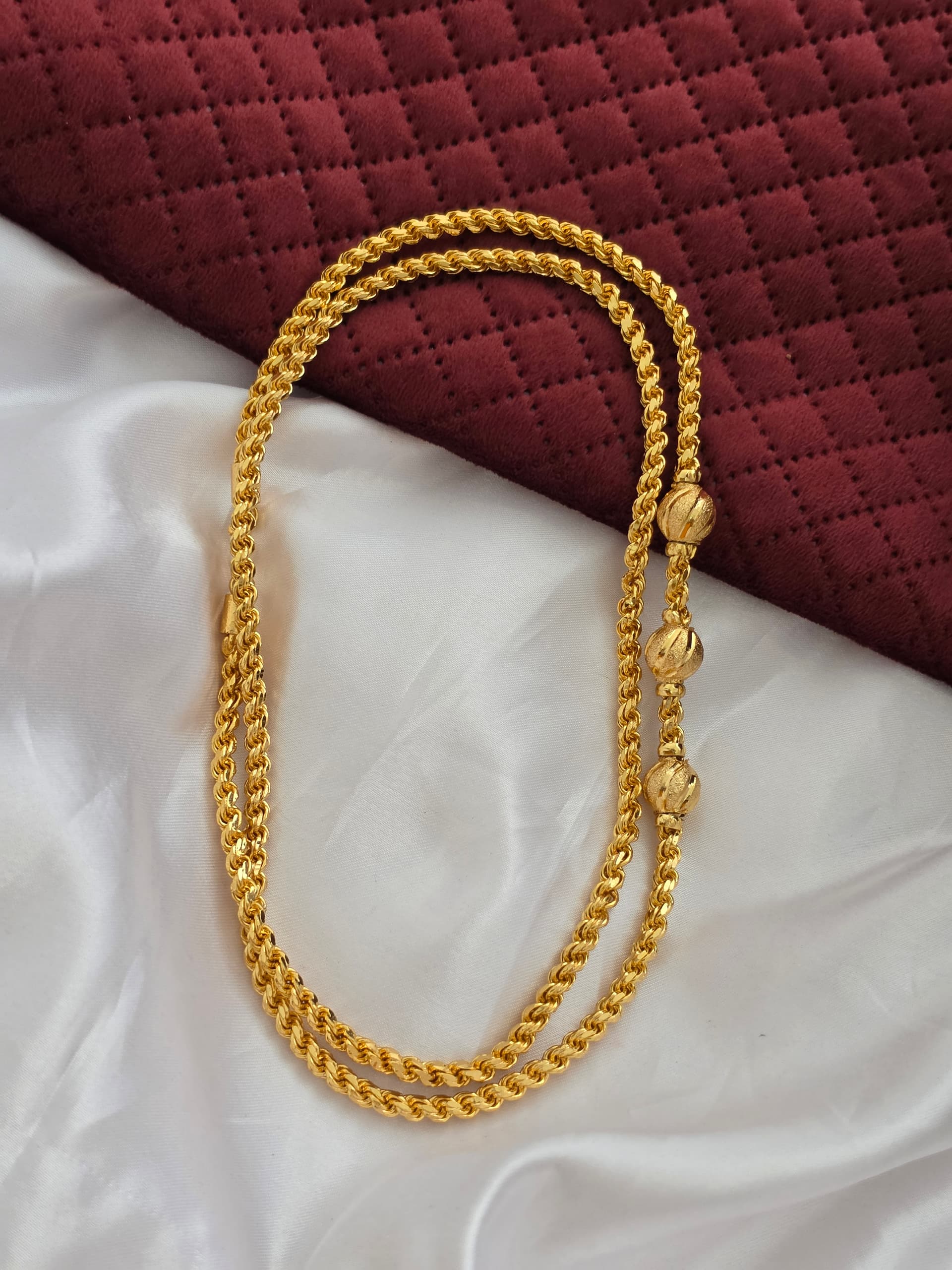 Premium Foaming 3 Ball Mugappu Chain.