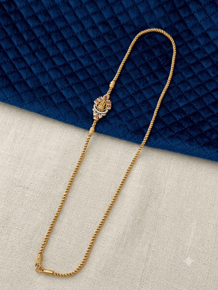 Premium impon ad stone lakshmi mugappu chain