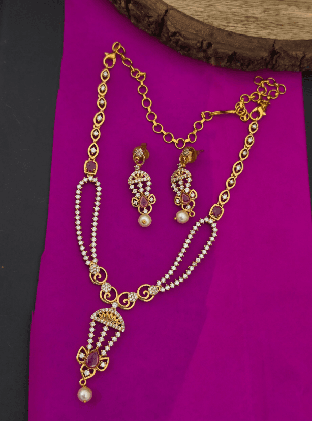 premium Matt antique finish necklace with earings offer sale
