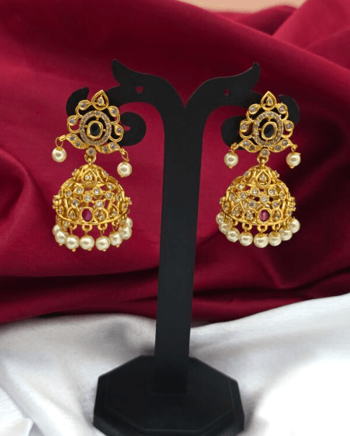 Premium matt pearl drops jhumka