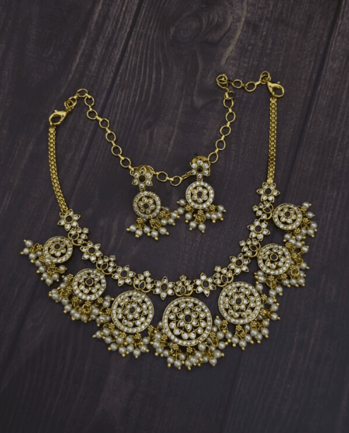 Premium matt AD stone  necklace with stud