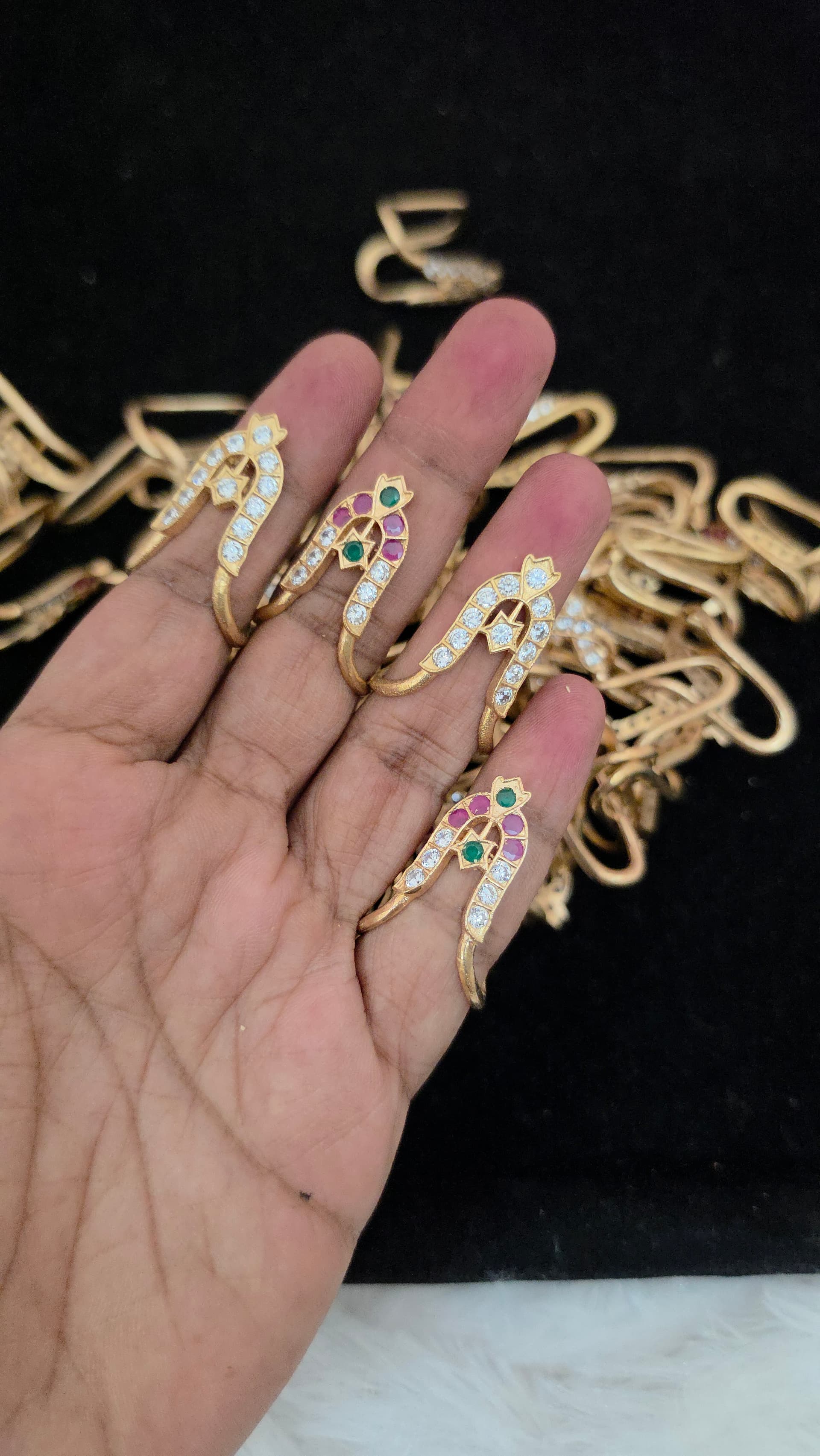 Premium impon ad stone vangi ring