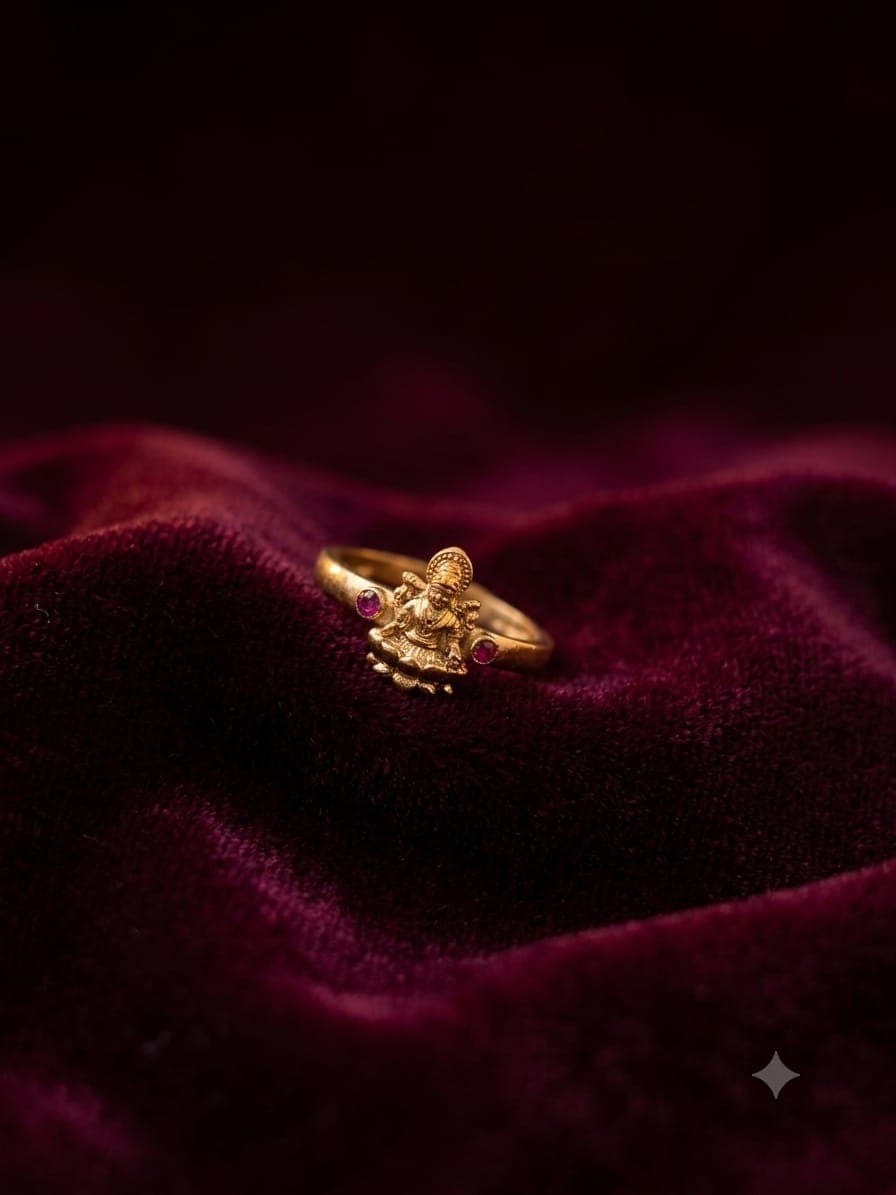 Premium impon ad stone lakshmi ring