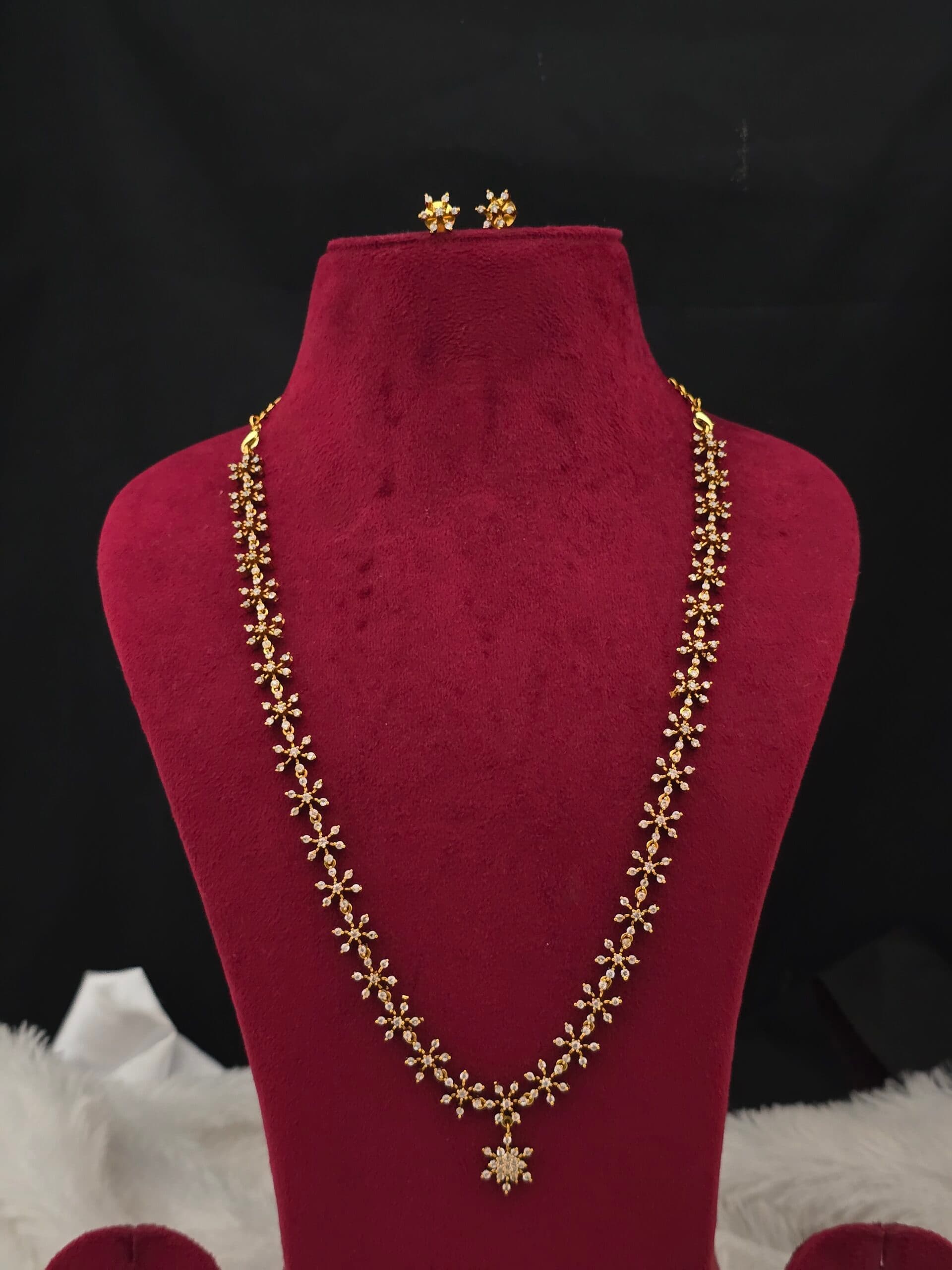 Premium matt diamond replica haram with earings