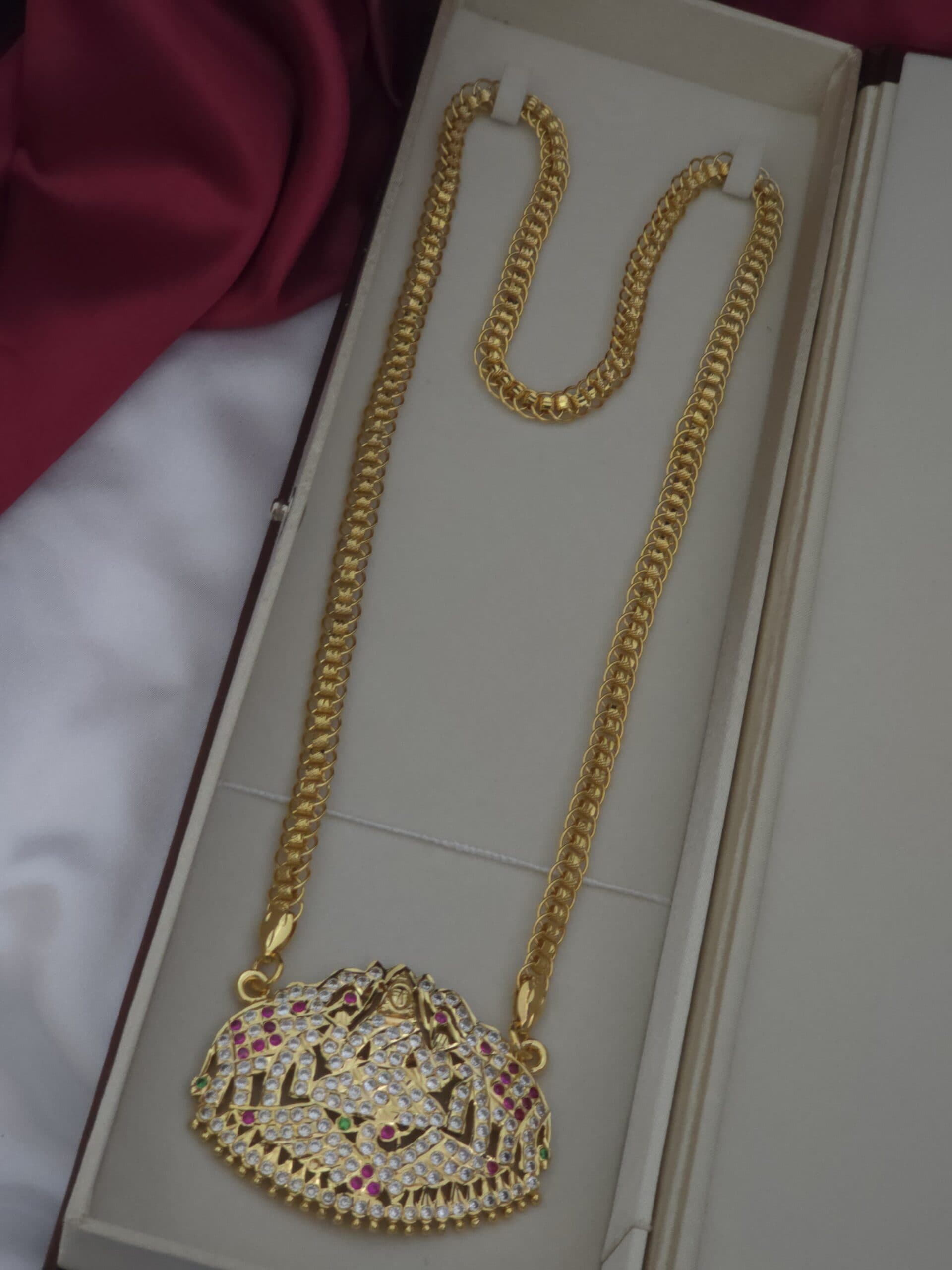 Premium five metal gajalakshmi dollar chain