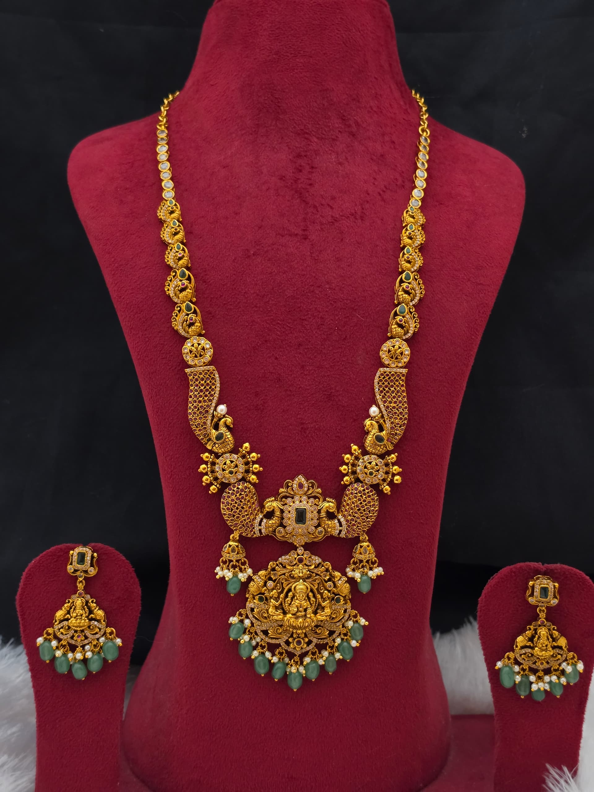 Premium matt meenakari lakshmi haram
