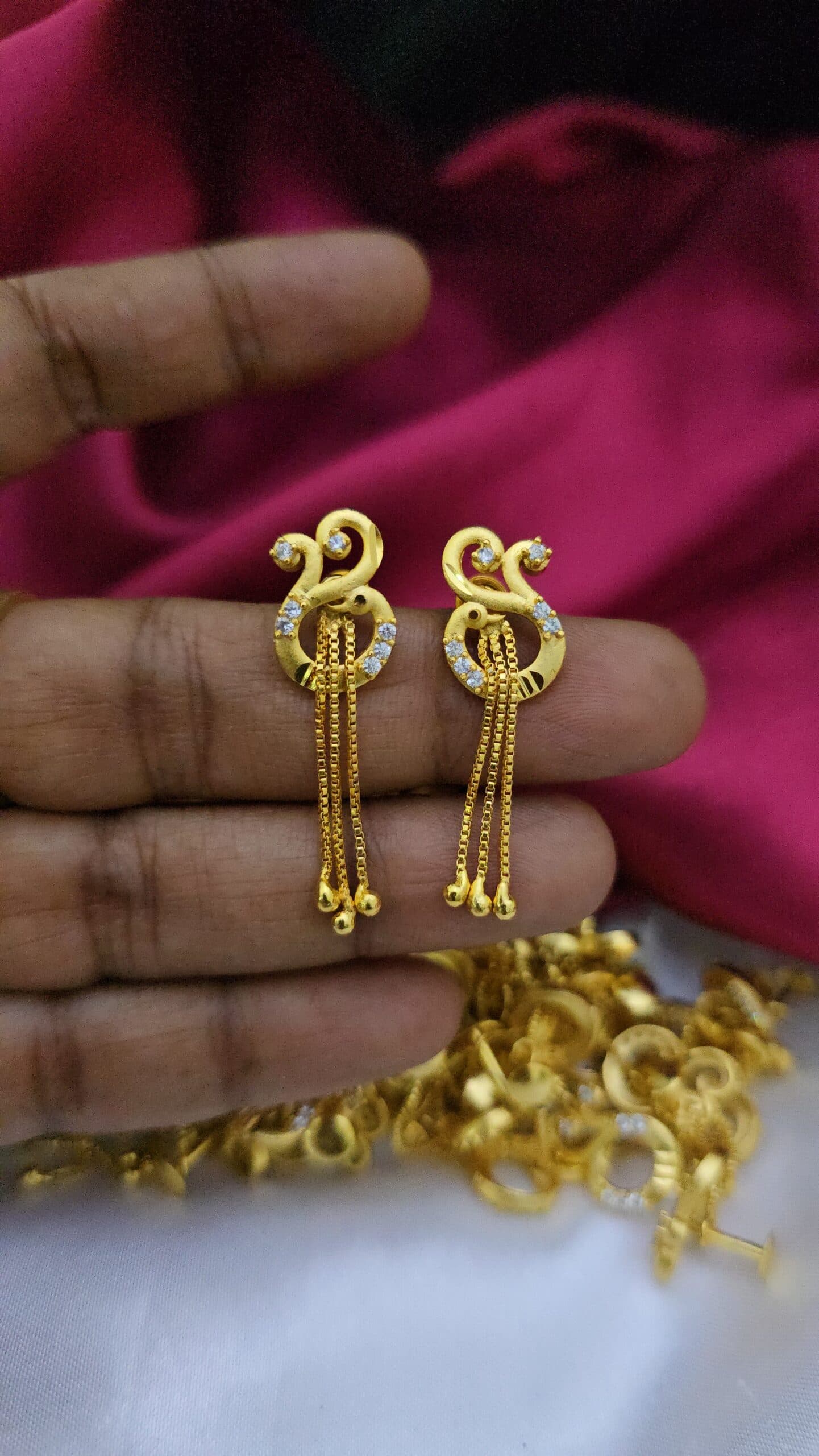 Premium foaming stone drops earing