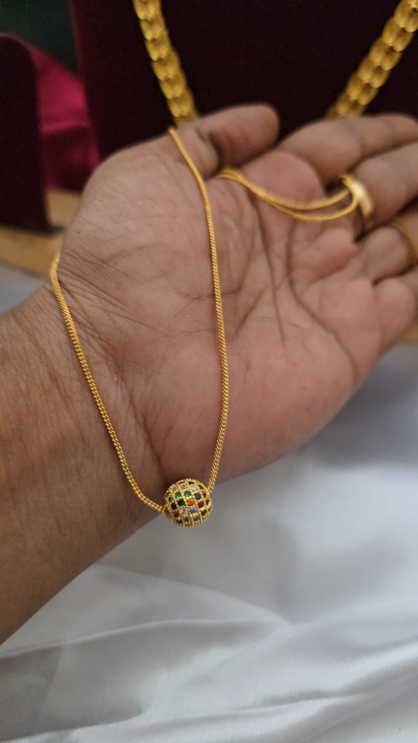 Premium 18 Inches navarathna dollar chain
