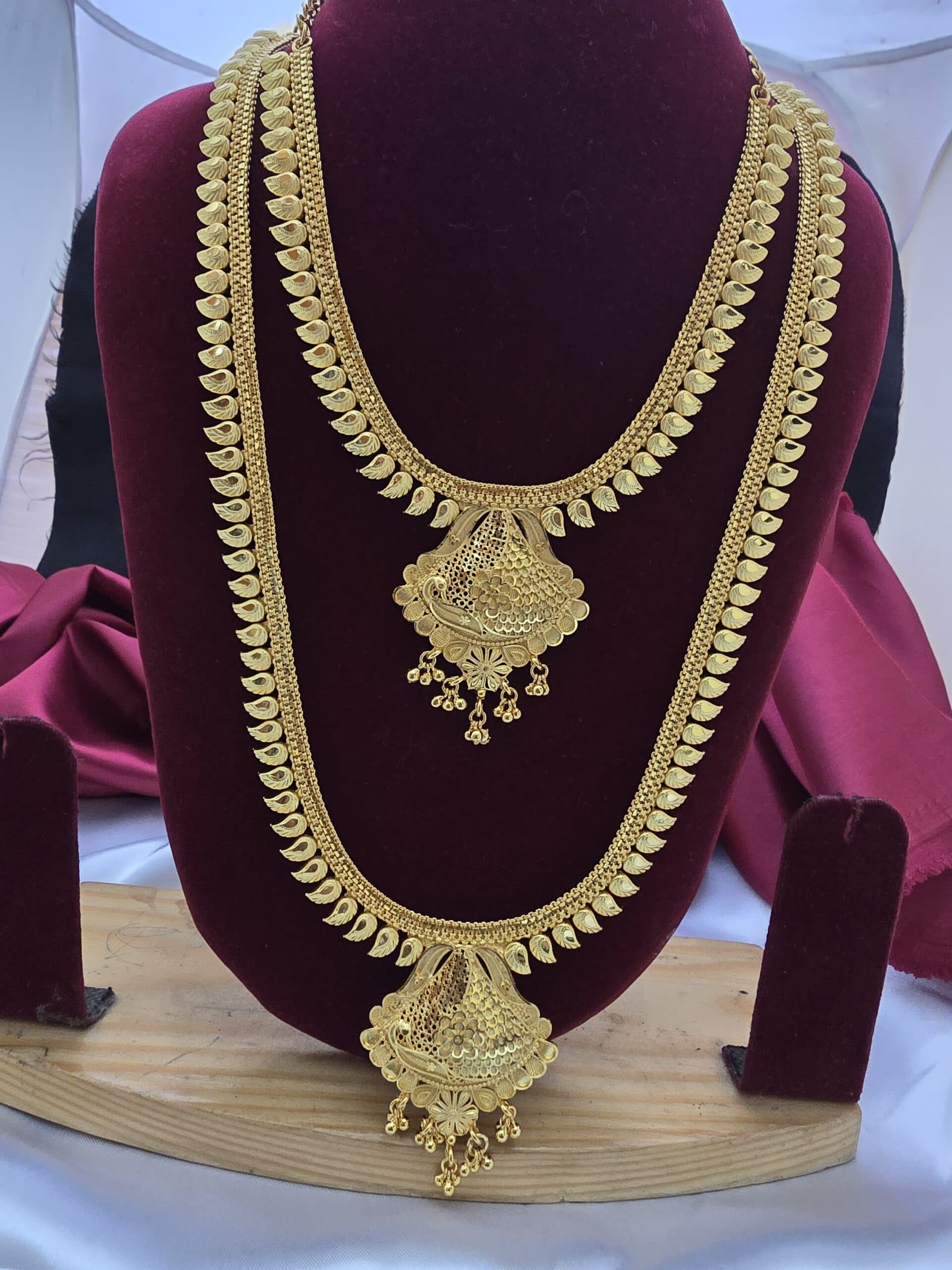 Premium foaming wedding plain combo necklace haram
