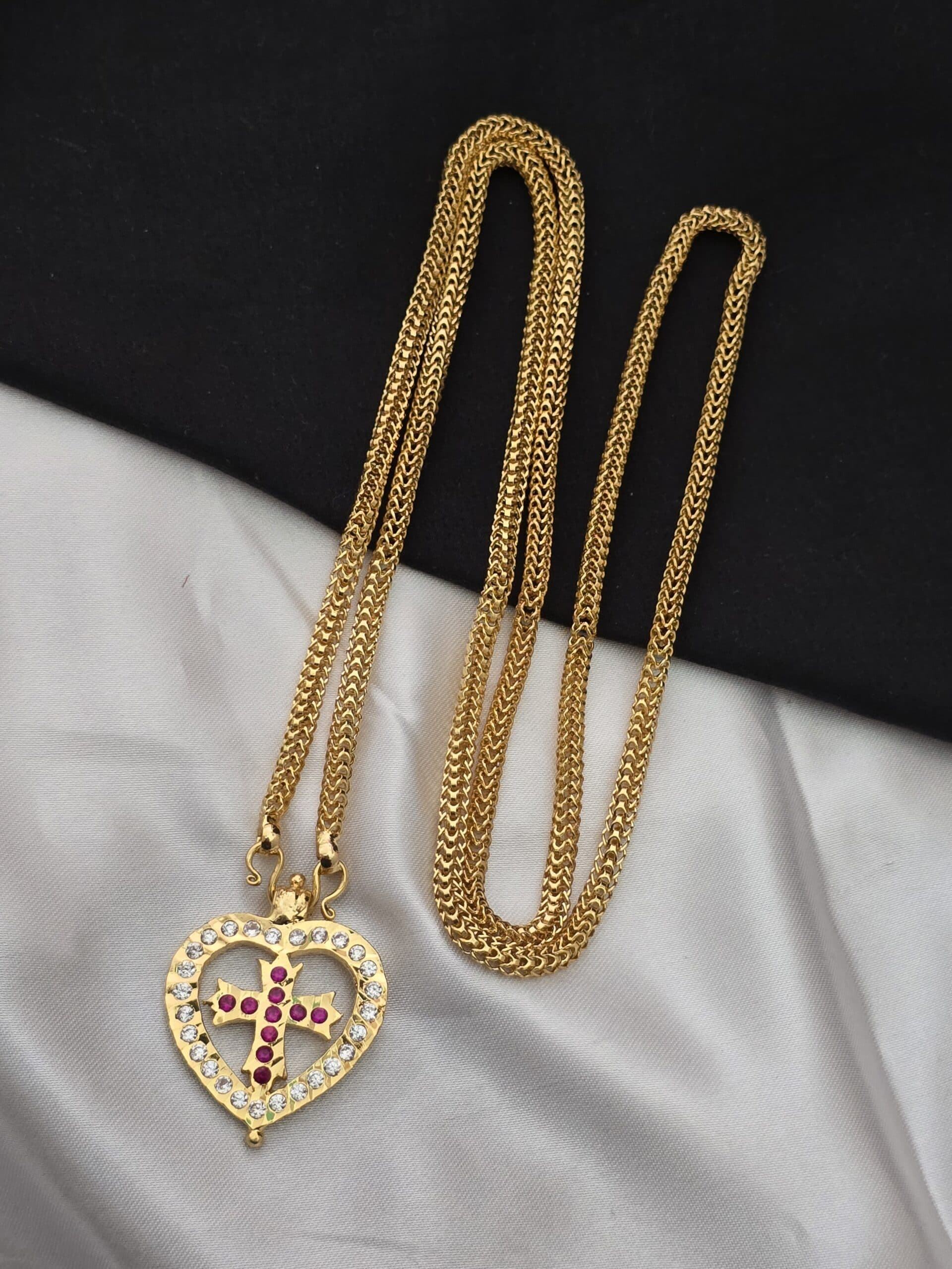 Premium impon heart dollar chain 32 inch