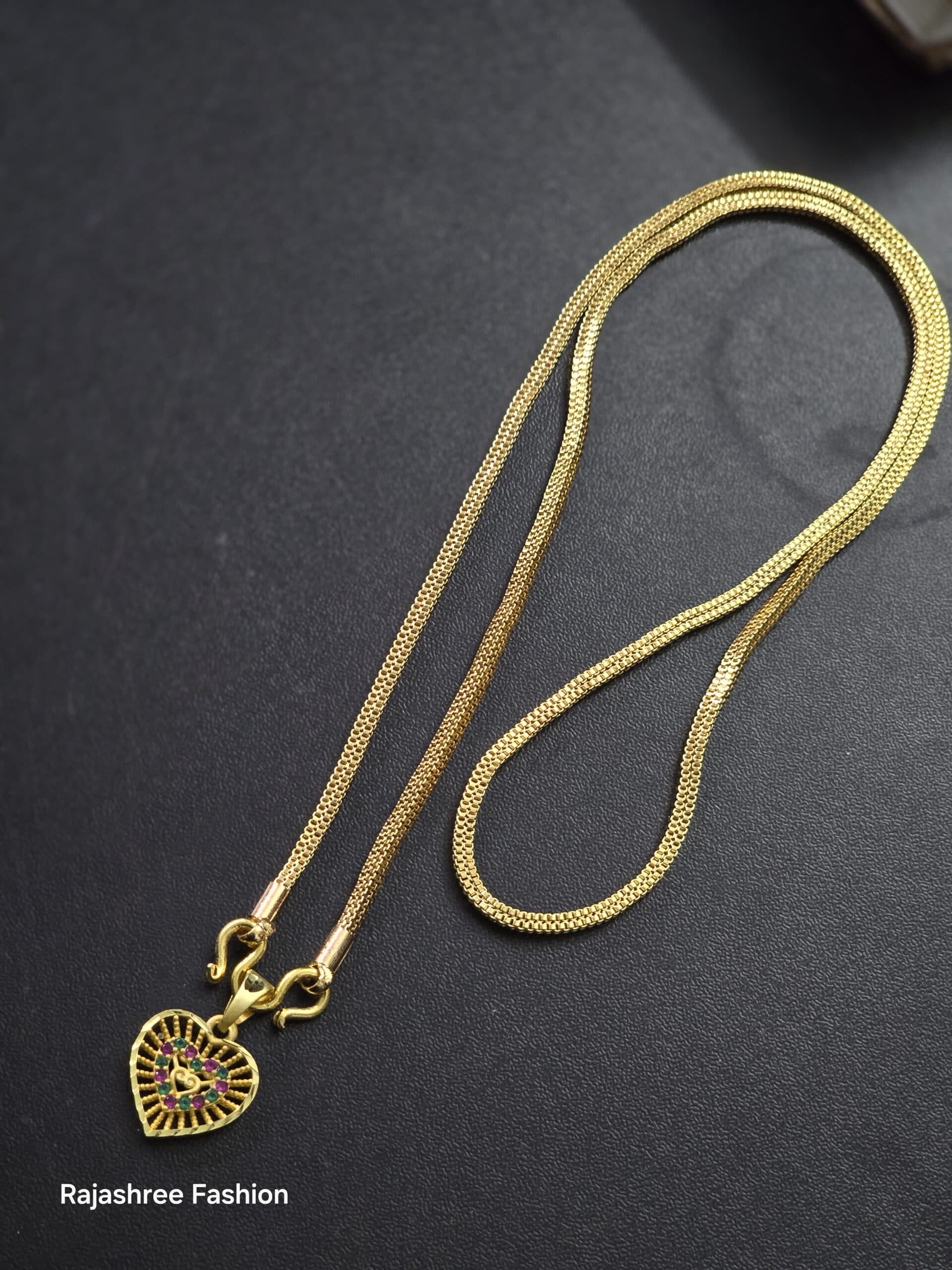 Stone heart dollar with 18 inches chain