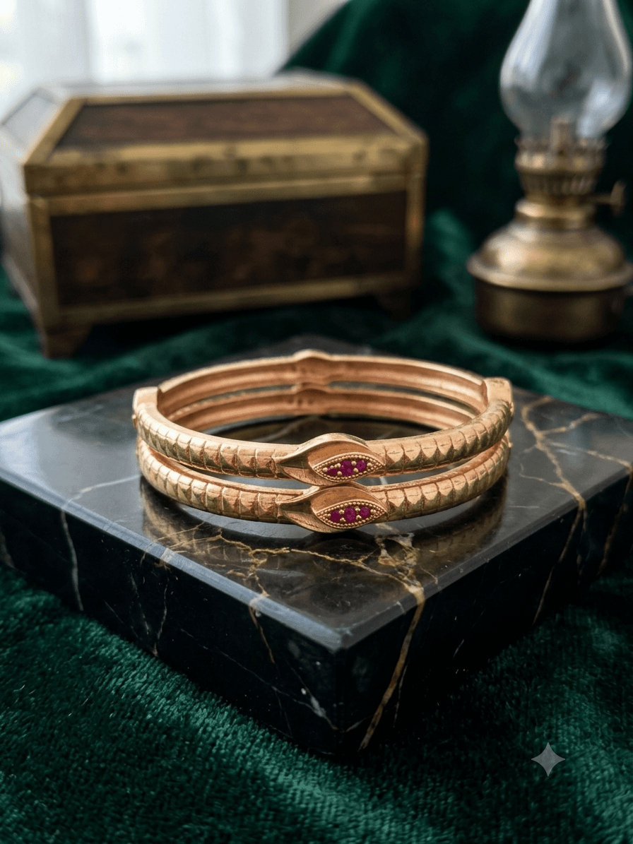 Premium impon ad stone leaf bangle
