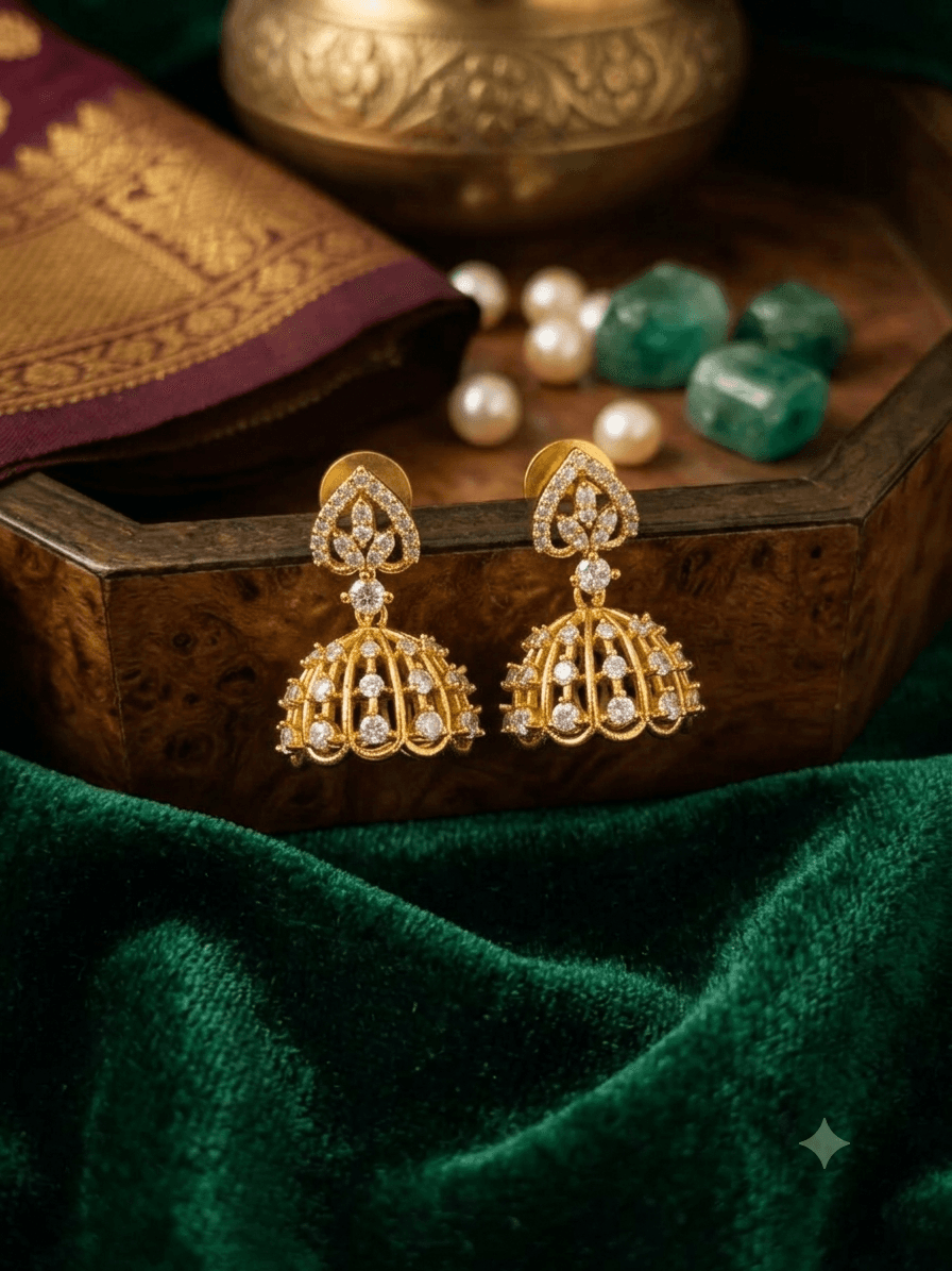 premium foaming ad stone jhumka
