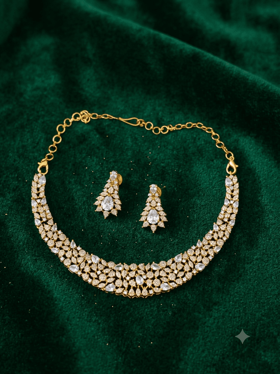 premium matt chocker with earing